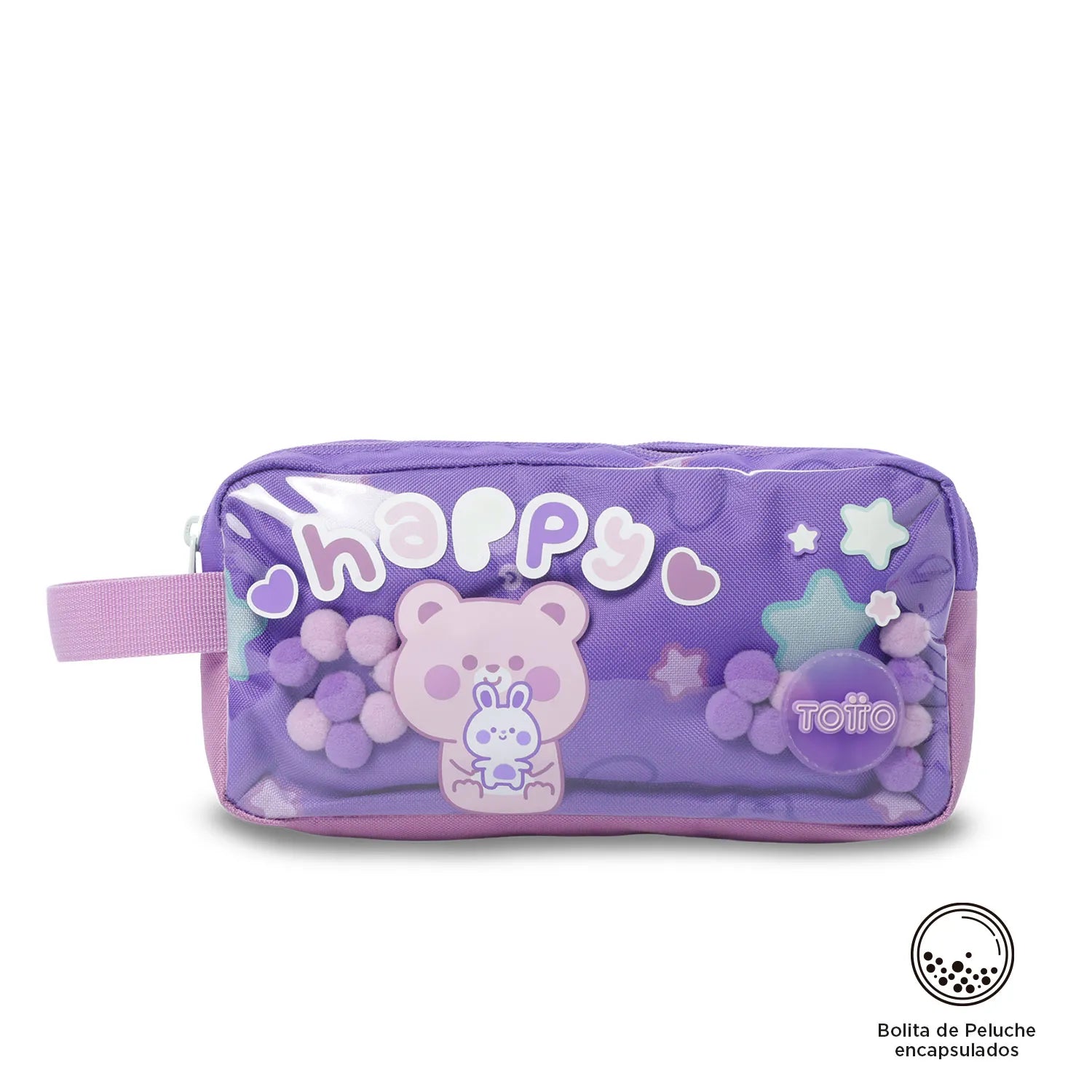 Cartuchera Escolar Grande para Niña 2 Cuerpos Friends Party Morada