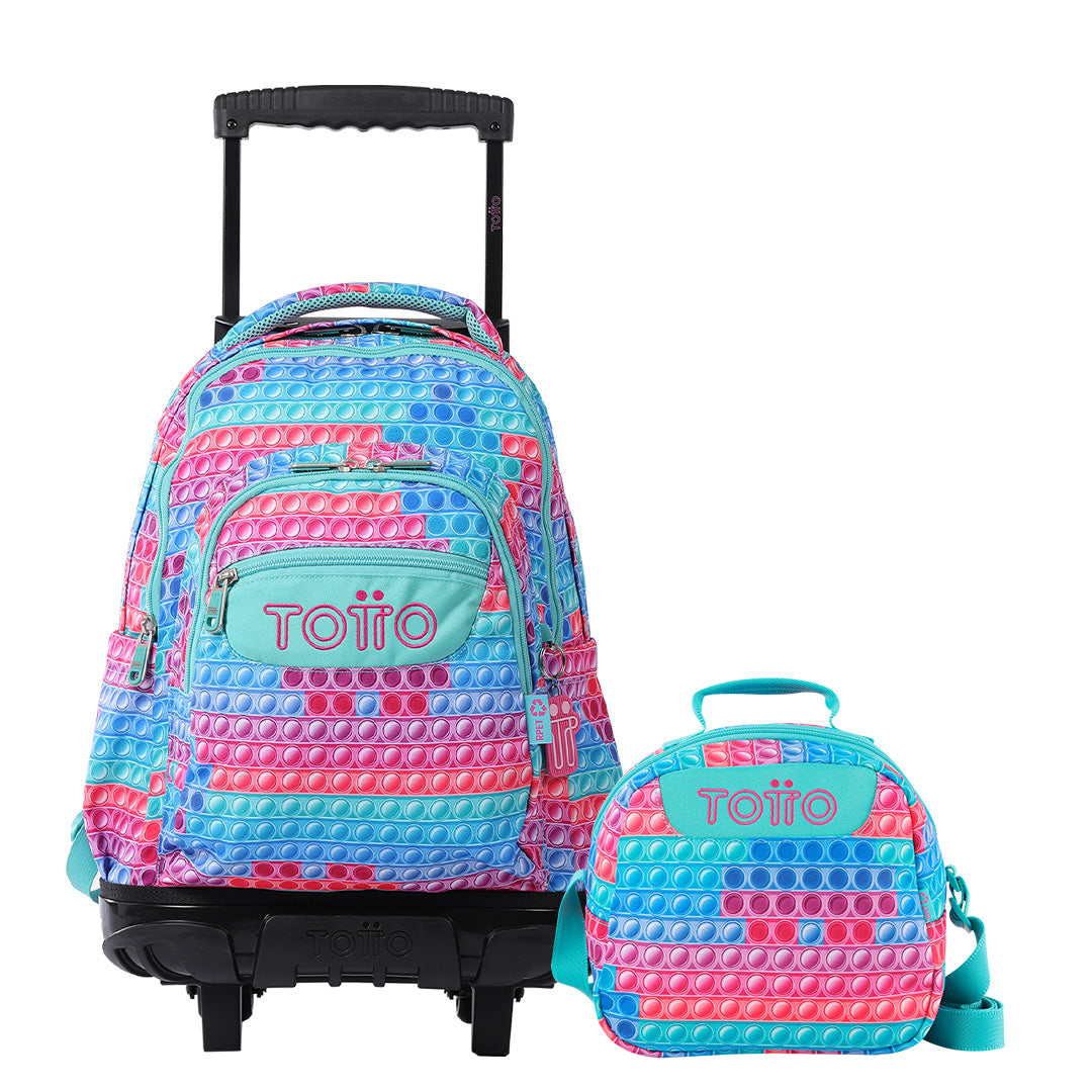 Combo 9IR – Mochila de Ruedas + Lonchera Borrador