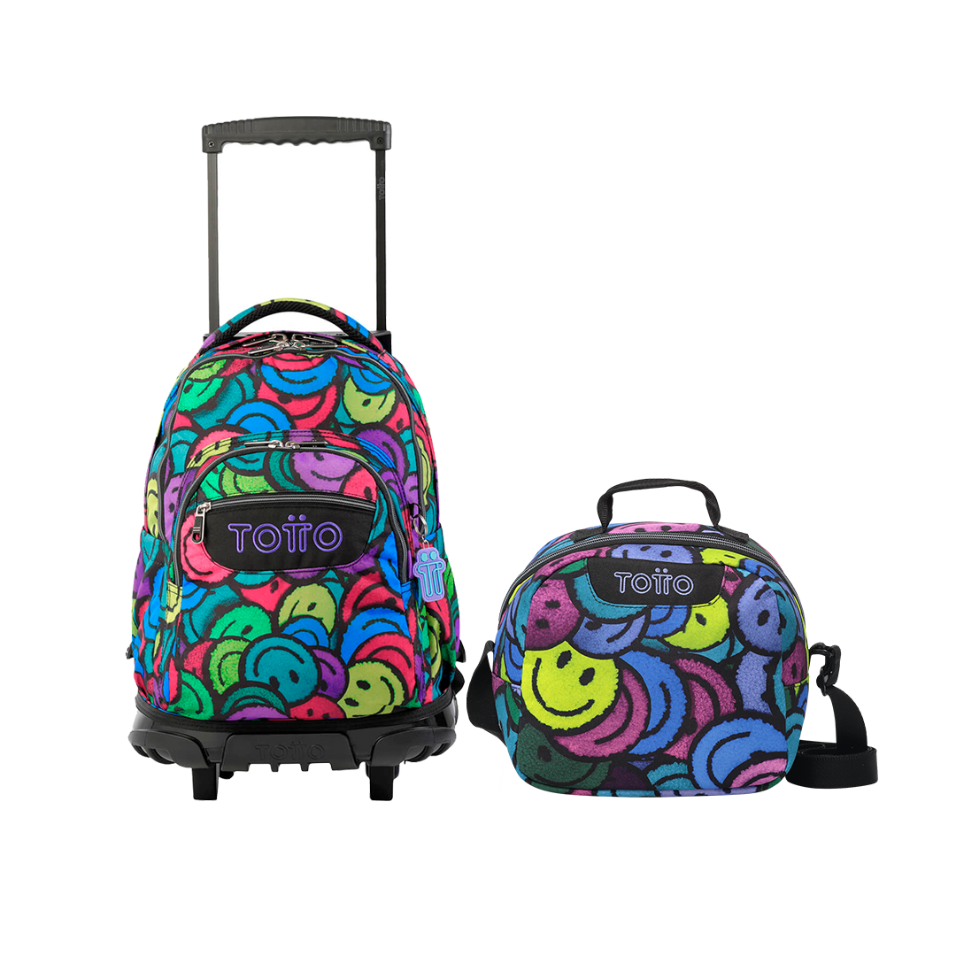 COMBO 6JR - Mochila Ruedas + Lonchera Borrador