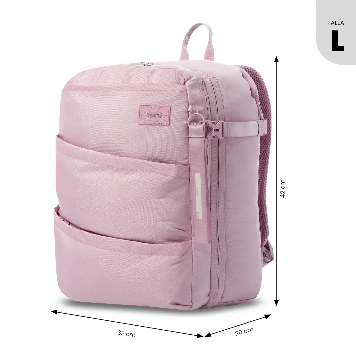 Mochila de Viaje Grande Crew Rosada