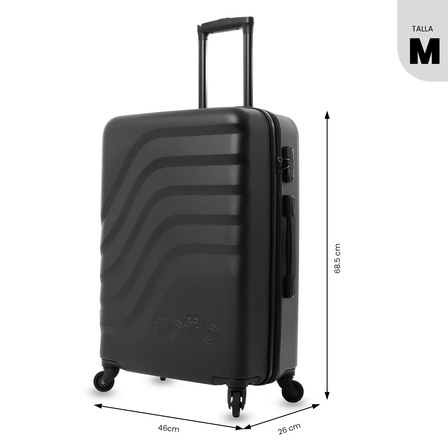 MALETA VIAJE 360 BAZY M Negra Unisex