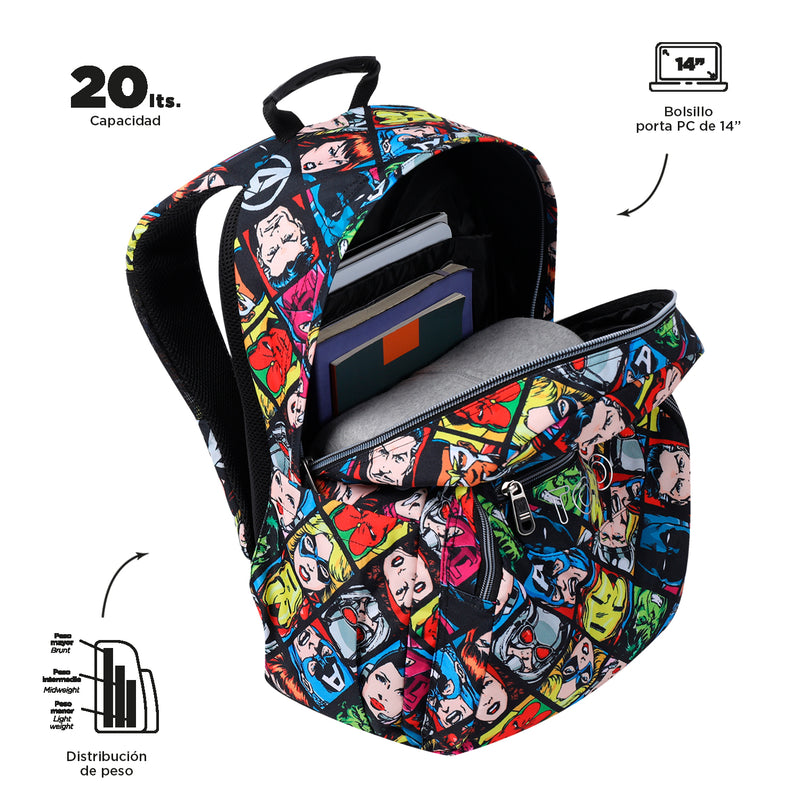 Morral para hombre avengers 60 años negro 6CD